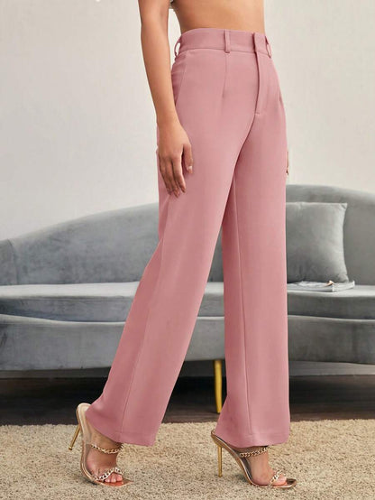 Women's High Waisted Flare Trousers, Tailored Dress Pants for Work Office - Black