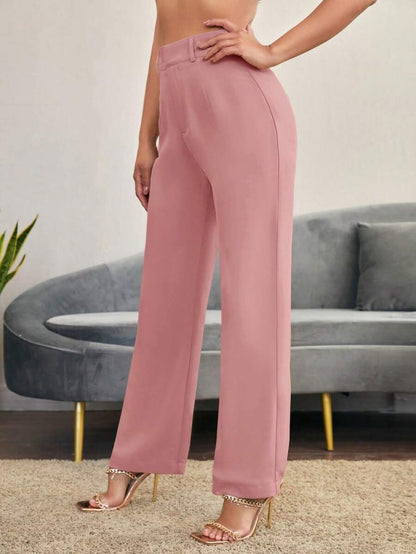 Women's High Waisted Flare Trousers, Tailored Dress Pants for Work Office - Black