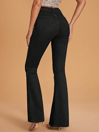Annapolis High Waist Flare Leg Jeans with Pockets