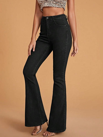 Annapolis High Waist Flare Leg Jeans with Pockets