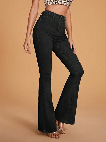 Annapolis High Waist Flare Leg Jeans with Pockets