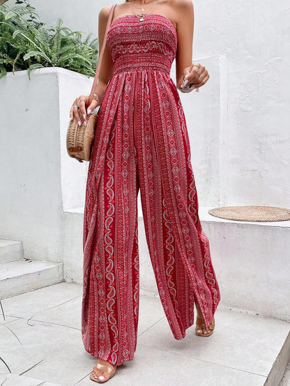 Breezaya Paisley Print Split Thigh Tube Jumpsuit Mensa