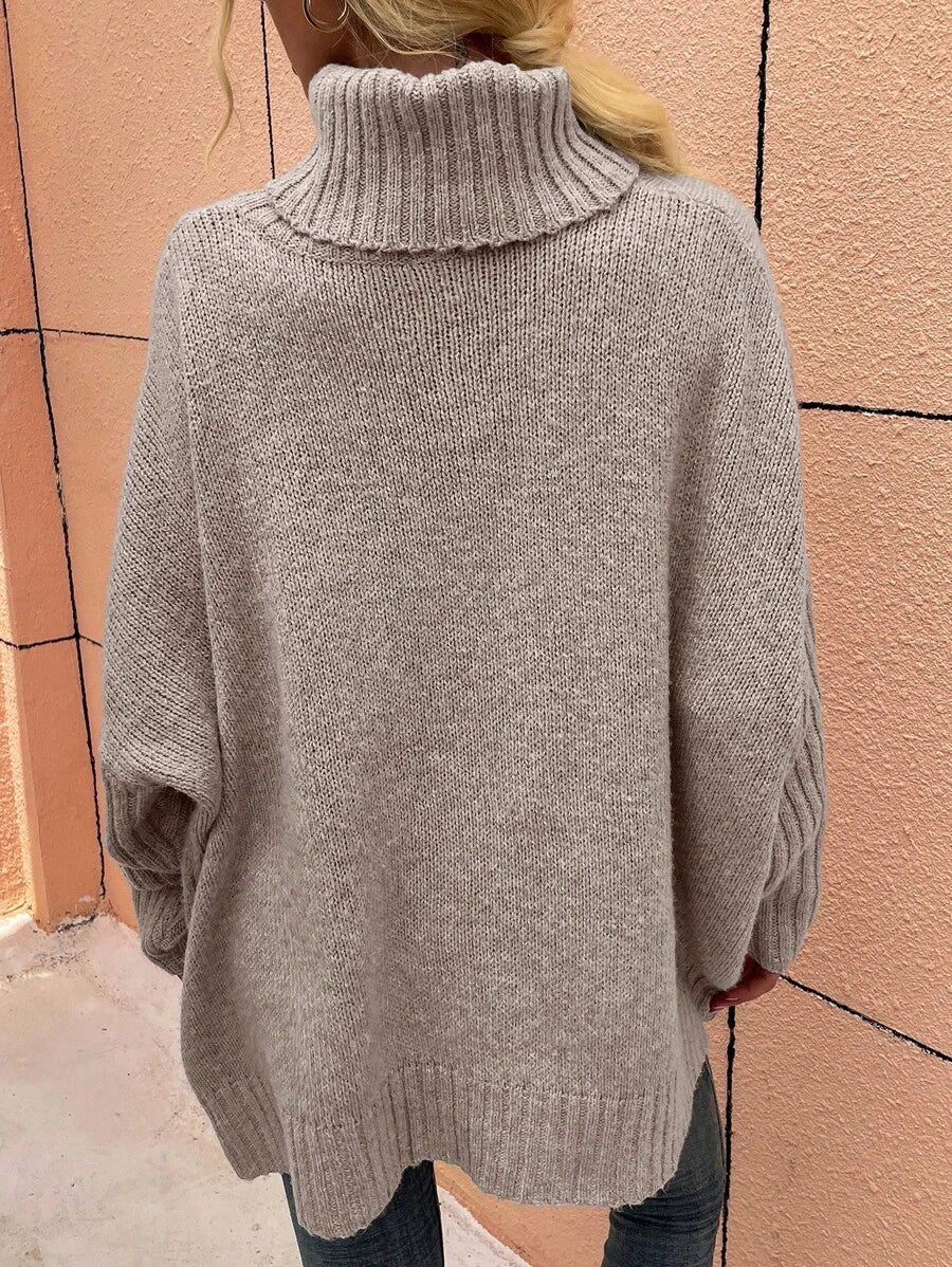 Alesund Oversized Turtleneck Batwing Sleeve Sweater