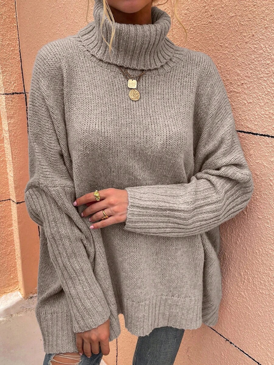 Alesund Oversized Turtleneck Batwing Sleeve Sweater