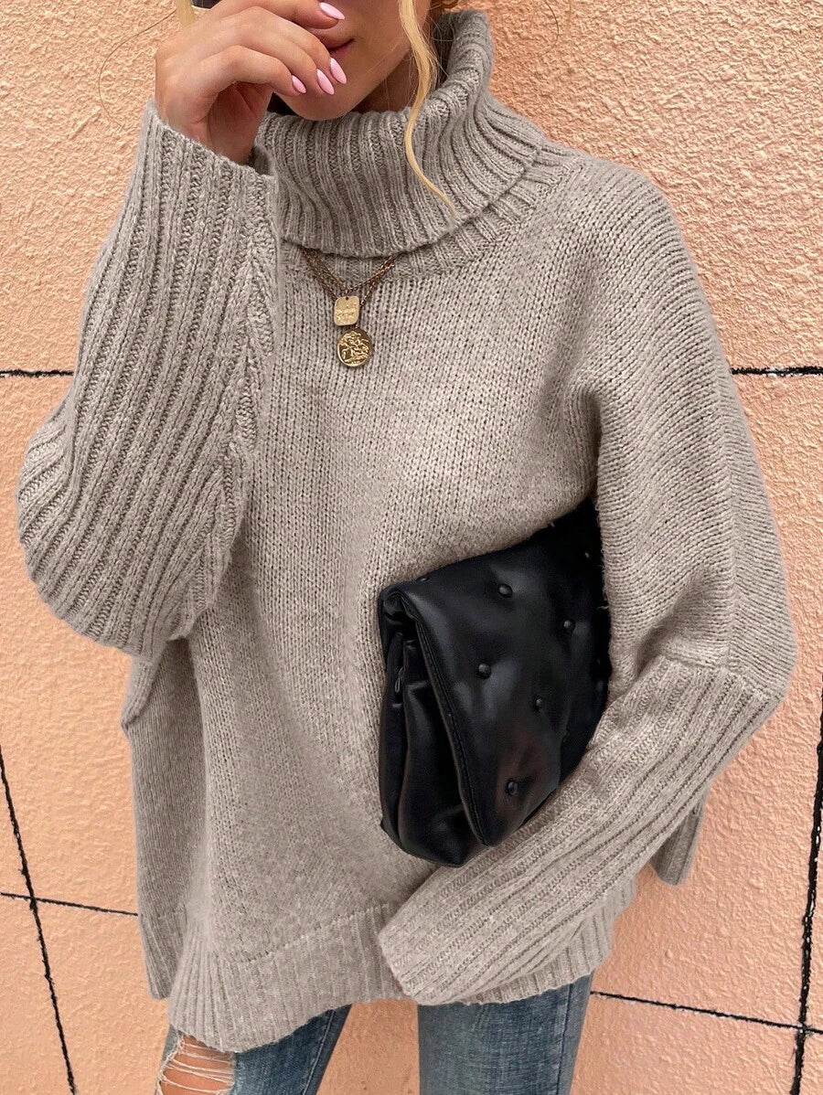 Alesund Oversized Turtleneck Batwing Sleeve Sweater