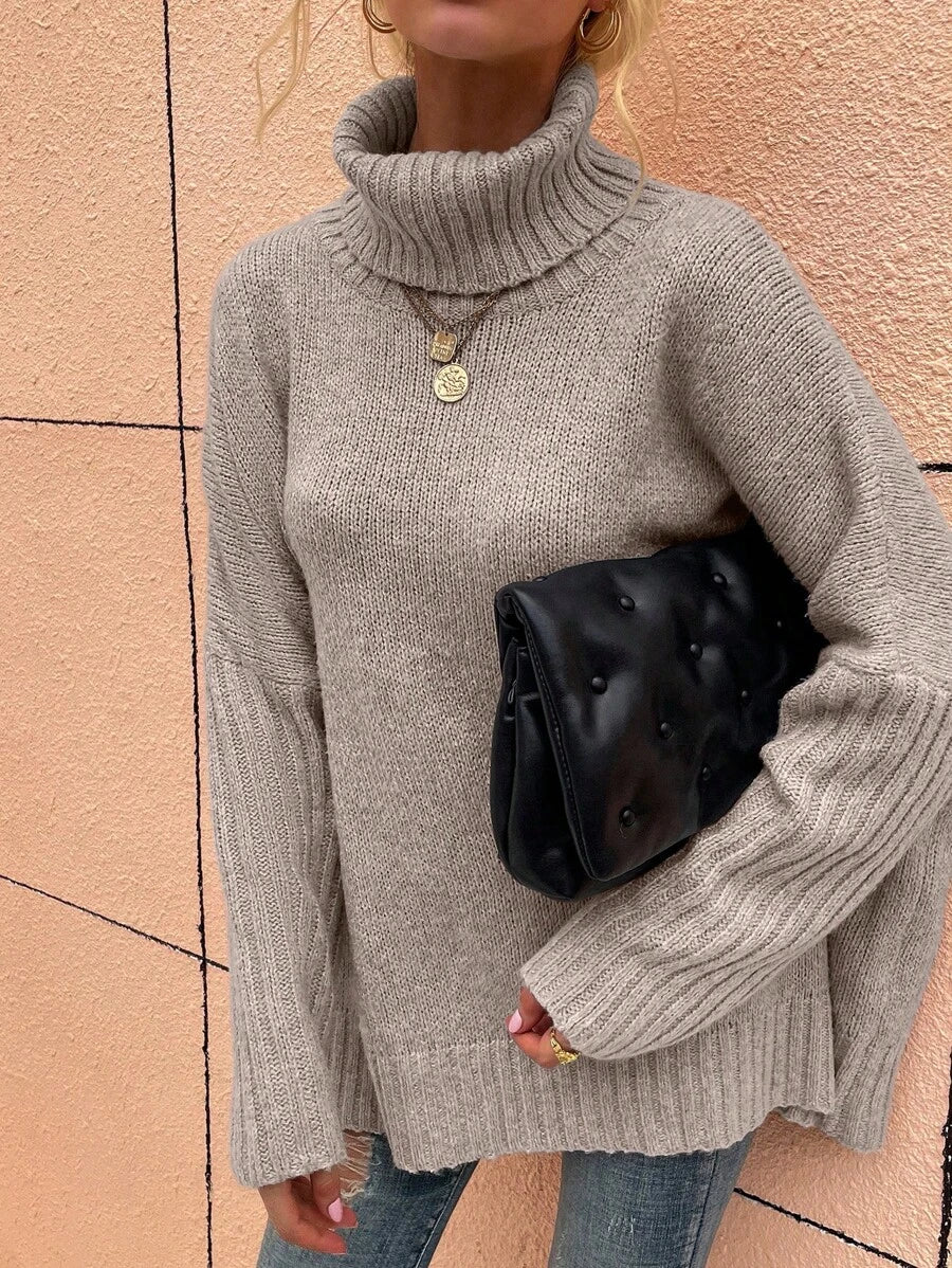 Alesund Oversized Turtleneck Batwing Sleeve Sweater