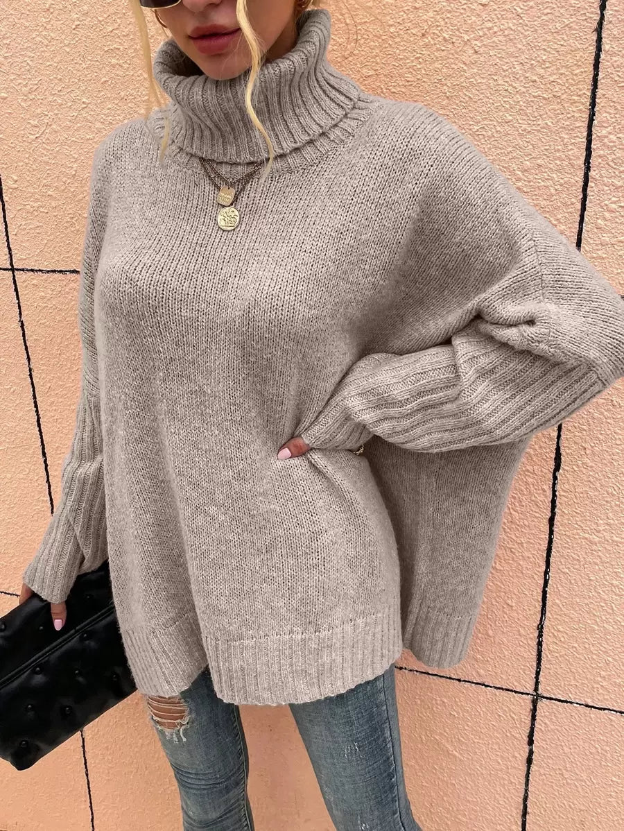 Alesund Oversized Turtleneck Batwing Sleeve Sweater
