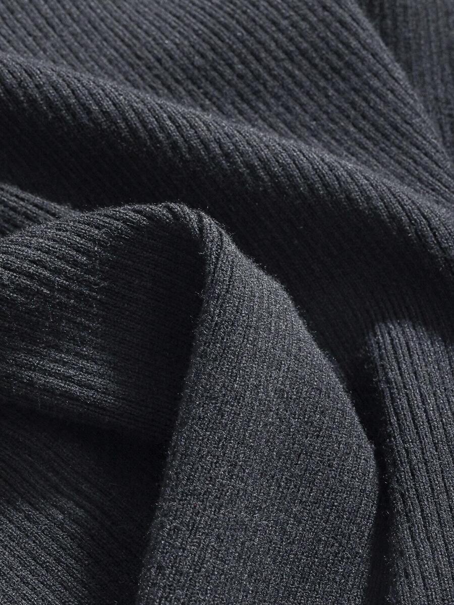 Krakow Ribbed Knit Crew Neck Fitted Pullover Sweater