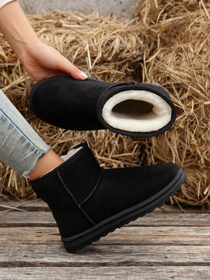 2025New Autumn/Winter Women Snow Boots, Versatile, Minimalist, Warm, Anti-Slip Short Shaft Female Boots,Fur Boots Mensa