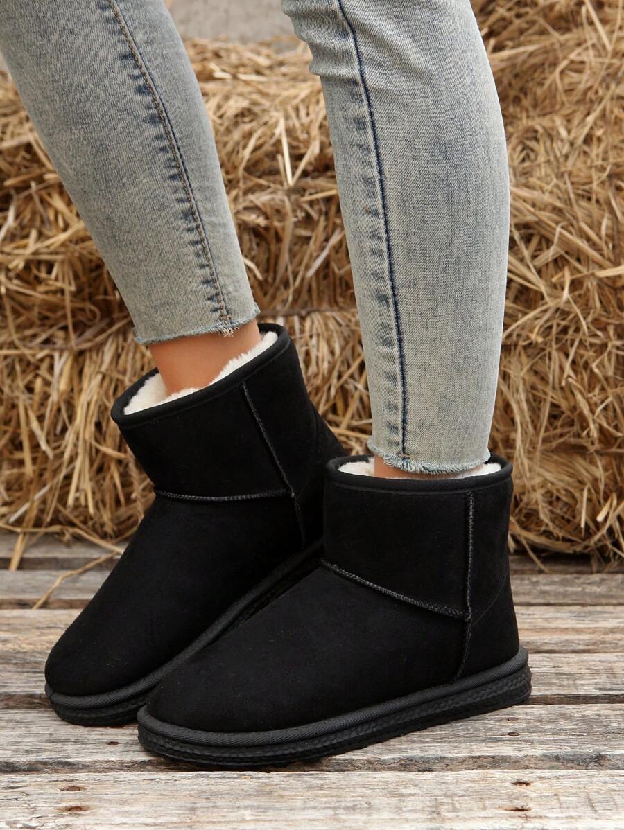 2025New Autumn/Winter Women Snow Boots, Versatile, Minimalist, Warm, Anti-Slip Short Shaft Female Boots,Fur Boots Mensa