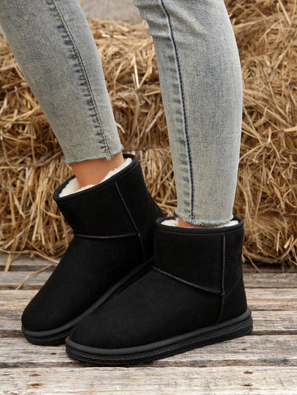 2025New Autumn/Winter Women Snow Boots, Versatile, Minimalist, Warm, Anti-Slip Short Shaft Female Boots,Fur Boots Mensa