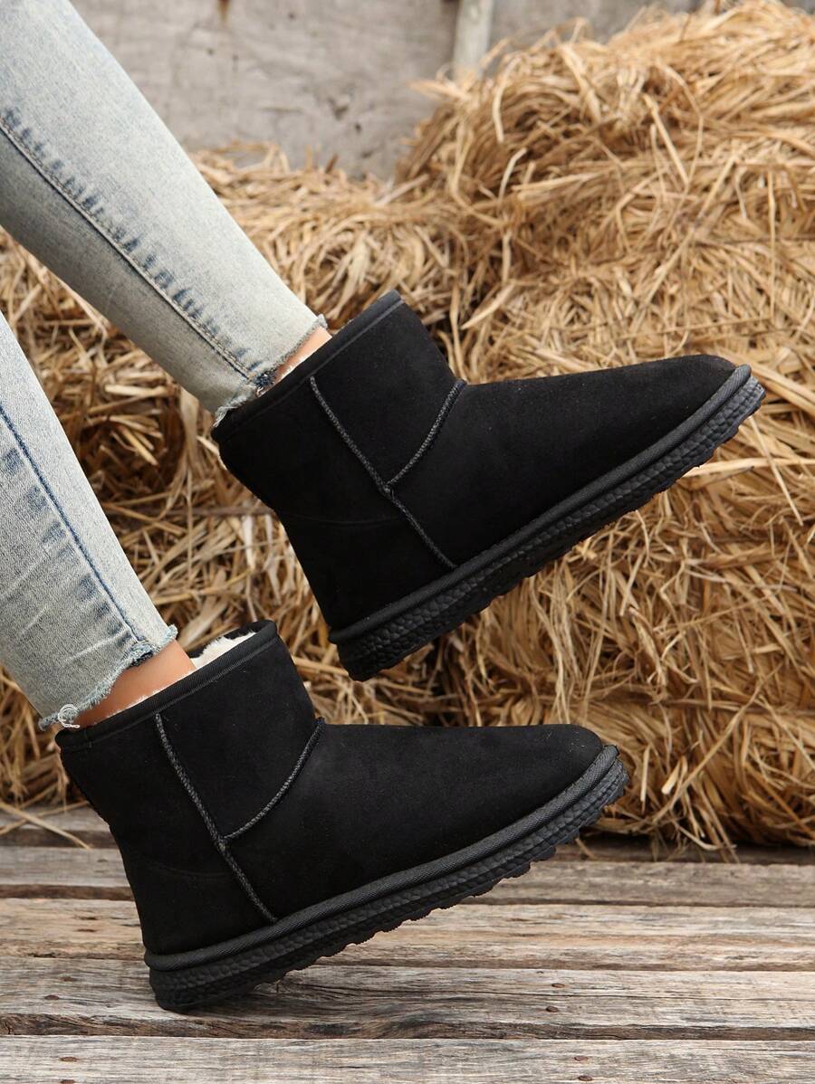 2025New Autumn/Winter Women Snow Boots, Versatile, Minimalist, Warm, Anti-Slip Short Shaft Female Boots,Fur Boots Mensa
