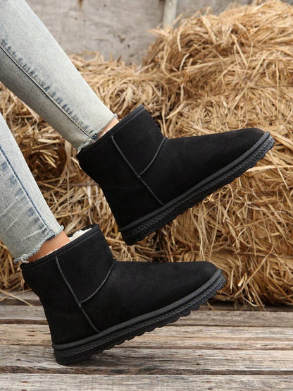 2025New Autumn/Winter Women Snow Boots, Versatile, Minimalist, Warm, Anti-Slip Short Shaft Female Boots,Fur Boots Mensa