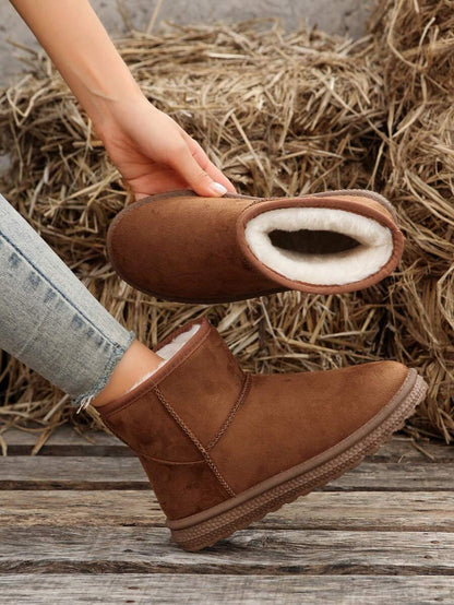 2025New Autumn/Winter Women Snow Boots, Versatile, Minimalist, Warm, Anti-Slip Short Shaft Female Boots,Fur Boots Mensa