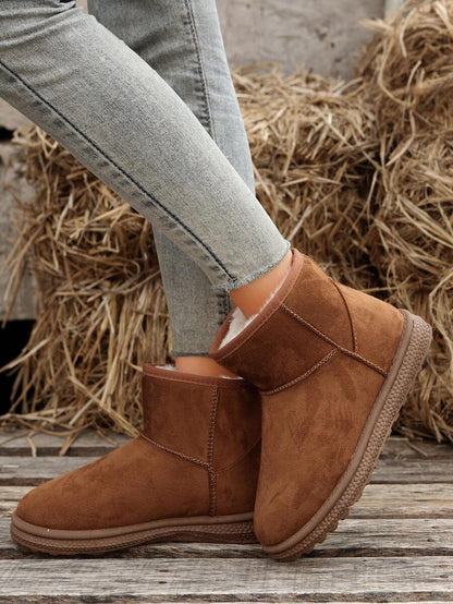 2025New Autumn/Winter Women Snow Boots, Versatile, Minimalist, Warm, Anti-Slip Short Shaft Female Boots,Fur Boots Mensa