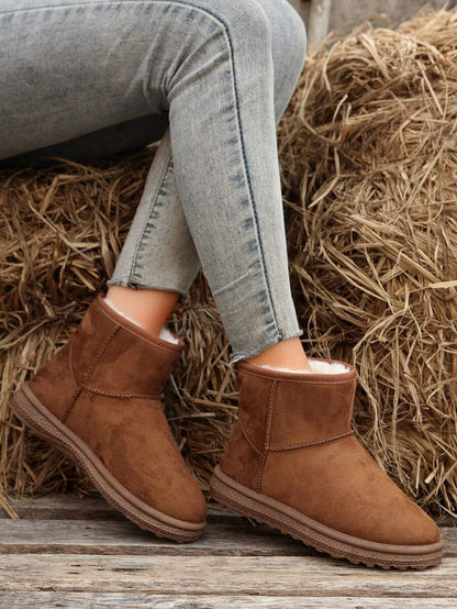 2025New Autumn/Winter Women Snow Boots, Versatile, Minimalist, Warm, Anti-Slip Short Shaft Female Boots,Fur Boots Mensa