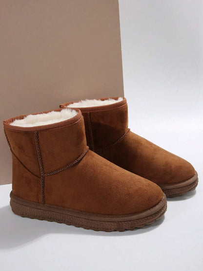 2025New Autumn/Winter Women Snow Boots, Versatile, Minimalist, Warm, Anti-Slip Short Shaft Female Boots,Fur Boots Mensa