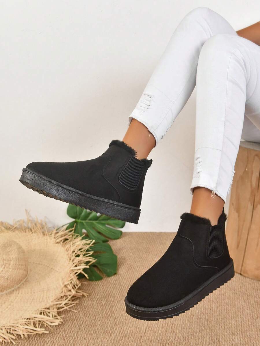 2025 Winter Women's Fashionable Thickened Thermal Lined Anti-Slip Snow Boots,Fur Boots Mensa