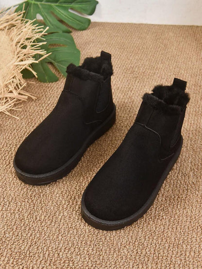 2025 Winter Women's Fashionable Thickened Thermal Lined Anti-Slip Snow Boots,Fur Boots Mensa