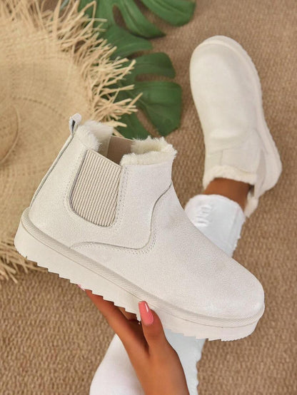 2025 Winter Women's Fashionable Thickened Thermal Lined Anti-Slip Snow Boots,Fur Boots Mensa
