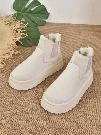 2025 Winter Women's Fashionable Thickened Thermal Lined Anti-Slip Snow Boots,Fur Boots Mensa