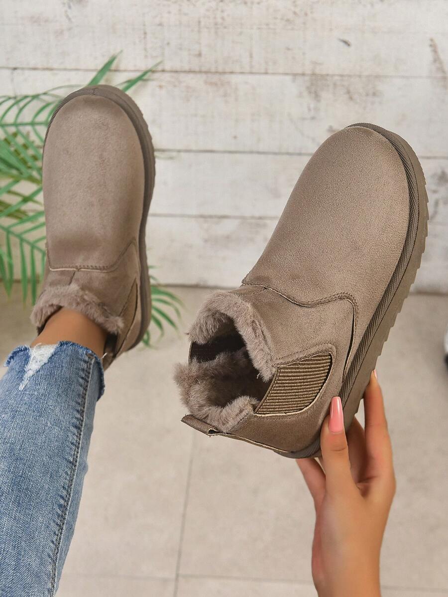 2025 Winter Women's Fashionable Thickened Thermal Lined Anti-Slip Snow Boots,Fur Boots Mensa