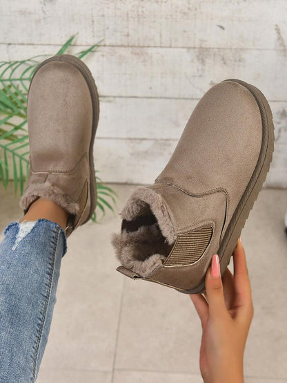 2025 Winter Women's Fashionable Thickened Thermal Lined Anti-Slip Snow Boots,Fur Boots Mensa