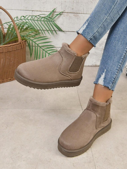 2025 Winter Women's Fashionable Thickened Thermal Lined Anti-Slip Snow Boots,Fur Boots Mensa