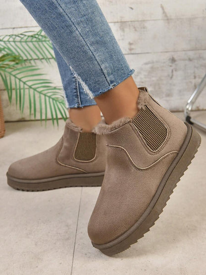 2025 Winter Women's Fashionable Thickened Thermal Lined Anti-Slip Snow Boots,Fur Boots Mensa