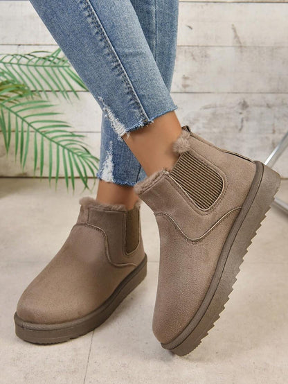 2025 Winter Women's Fashionable Thickened Thermal Lined Anti-Slip Snow Boots,Fur Boots Mensa
