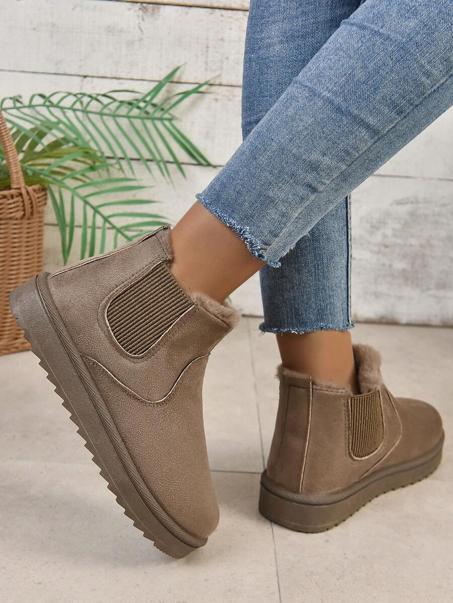 2025 Winter Women's Fashionable Thickened Thermal Lined Anti-Slip Snow Boots,Fur Boots Mensa