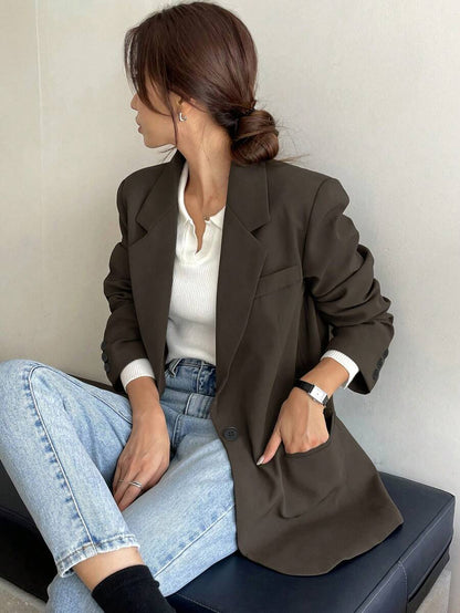 Pimlico Oversized Single Button Notch Lapel Blazer