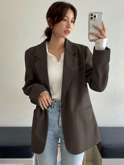 Pimlico Oversized Single Button Notch Lapel Blazer