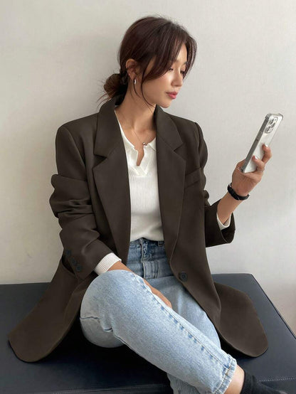 Pimlico Oversized Single Button Notch Lapel Blazer