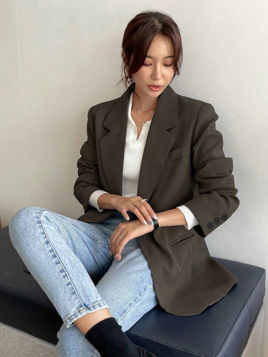 Pimlico Oversized Single Button Notch Lapel Blazer