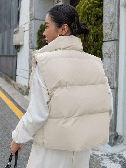 Andermatt Snap Button Zip Up Puffer Vest with Pockets