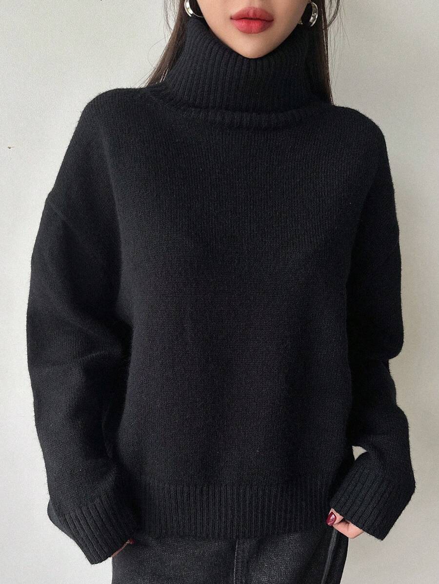 Lofoten Oversized Turtleneck Drop Shoulder Knit Sweater