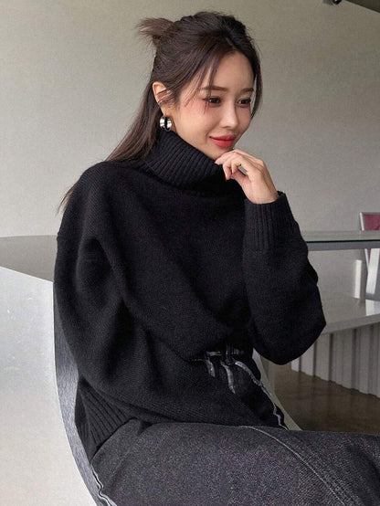 Lofoten Oversized Turtleneck Drop Shoulder Knit Sweater