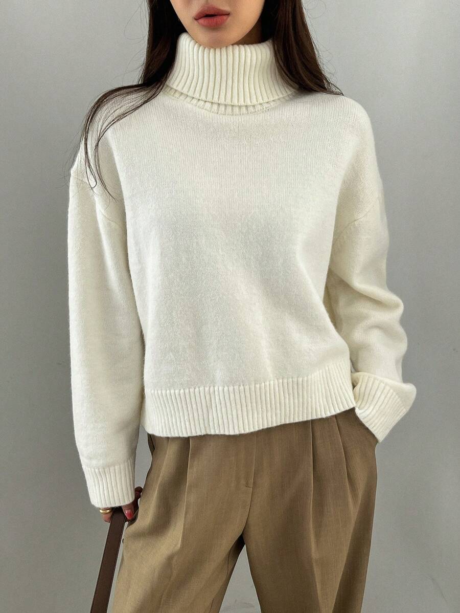 Lofoten Oversized Turtleneck Drop Shoulder Knit Sweater