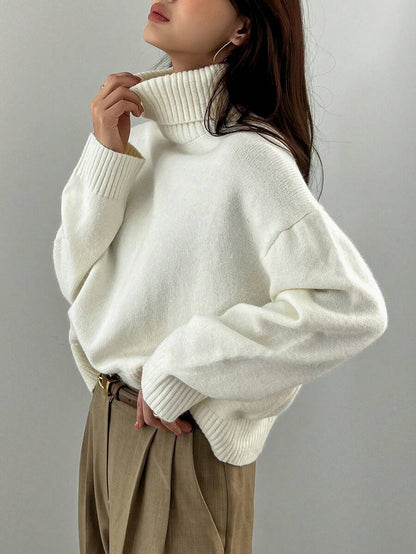 Lofoten Oversized Turtleneck Drop Shoulder Knit Sweater