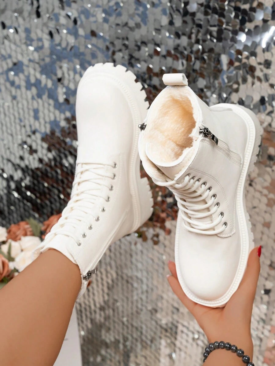 Fall/Winter 2025 New Arrival Thermal Lined Fashionable Anti-Slip Women's Mid-Calf Boots,Fur Boots Mensa