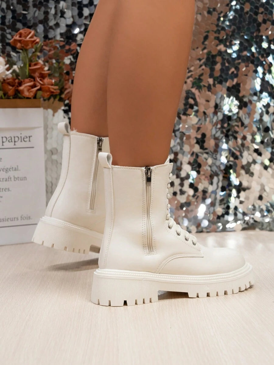 Fall/Winter 2025 New Arrival Thermal Lined Fashionable Anti-Slip Women's Mid-Calf Boots,Fur Boots Mensa