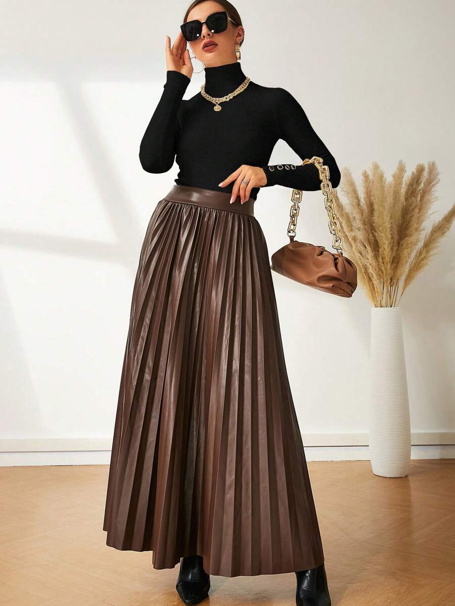 Leuven Ribbed Mock Neck Fitted Sweater with Button Cuffs