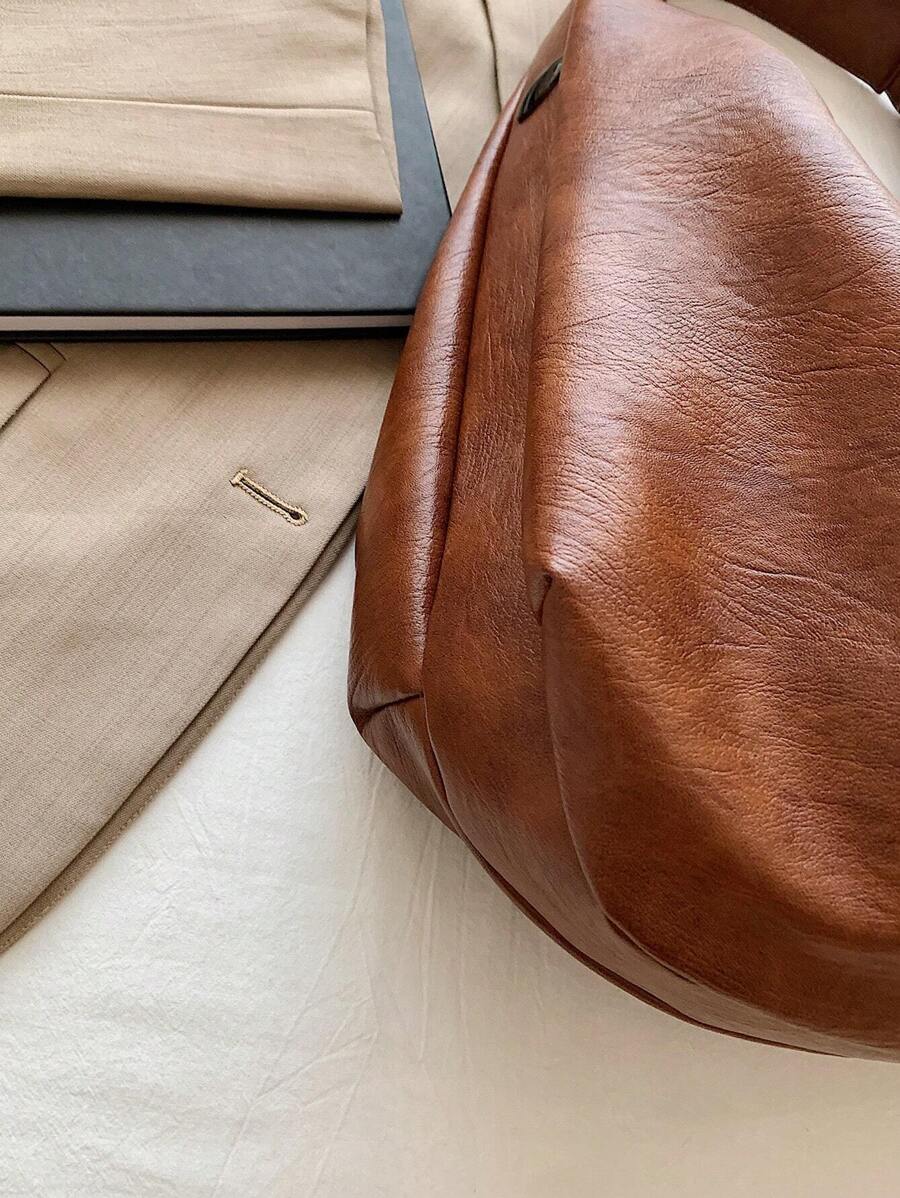 Women's Slouchy Hobo Shoulder Bag, Faux Suede Zip Top Purse for Everyday and Travel