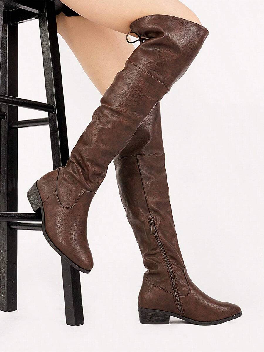 Women's Over The Knee High Low Block Heel Riding Boots Autumn & Winter Fashionable Comfortable Boots Mensa