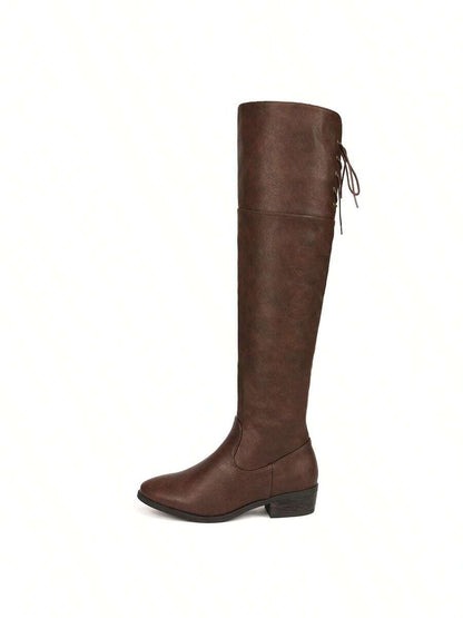 Women's Over The Knee High Low Block Heel Riding Boots Autumn & Winter Fashionable Comfortable Boots Mensa