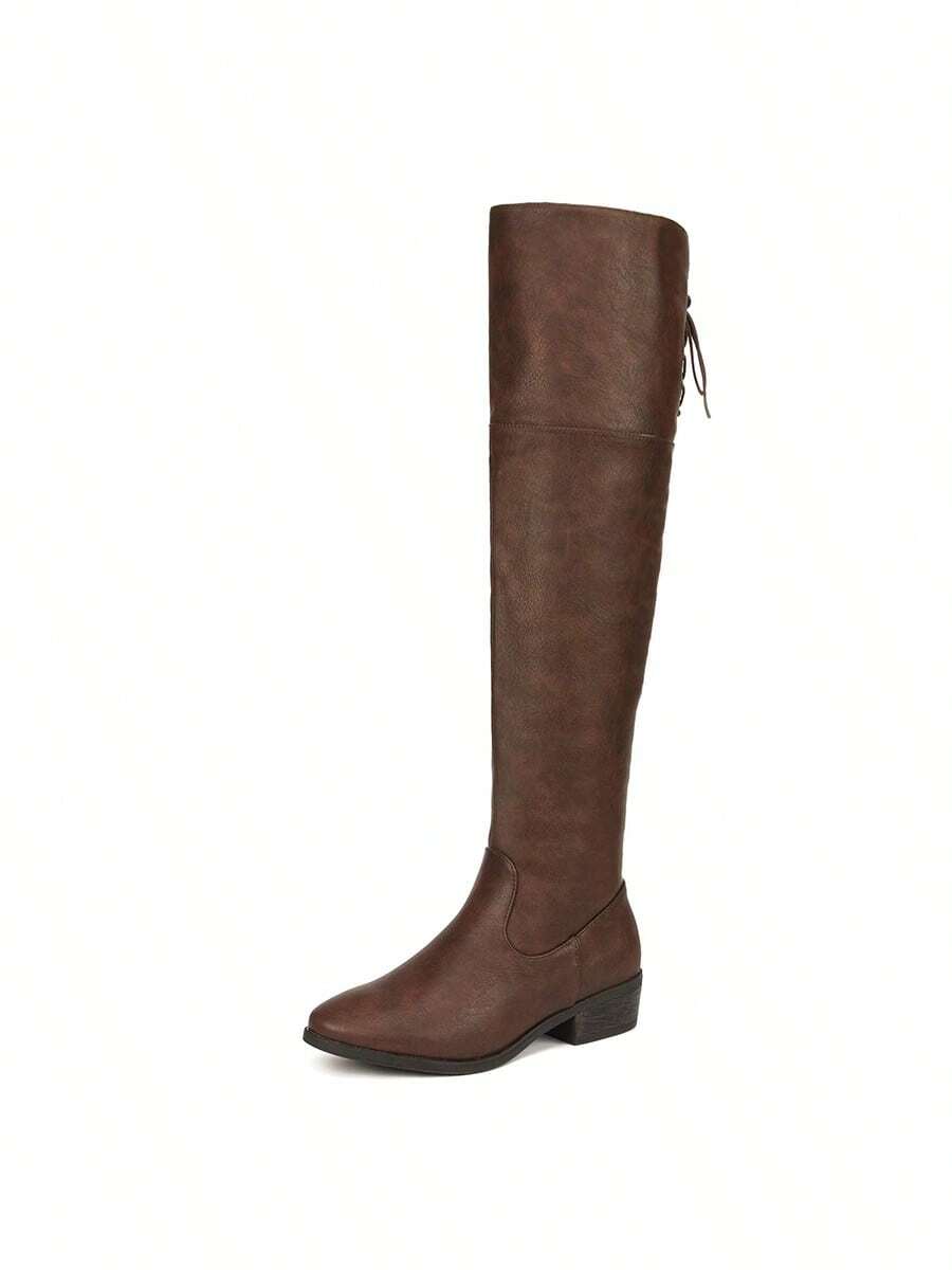 Women's Over The Knee High Low Block Heel Riding Boots Autumn & Winter Fashionable Comfortable Boots Mensa