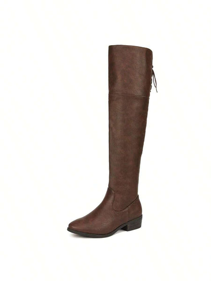 Women's Over The Knee High Low Block Heel Riding Boots Autumn & Winter Fashionable Comfortable Boots Mensa