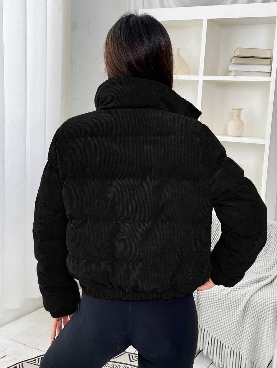 Glasgow Cropped Quilted Puffer Jacket with Funnel Neck
