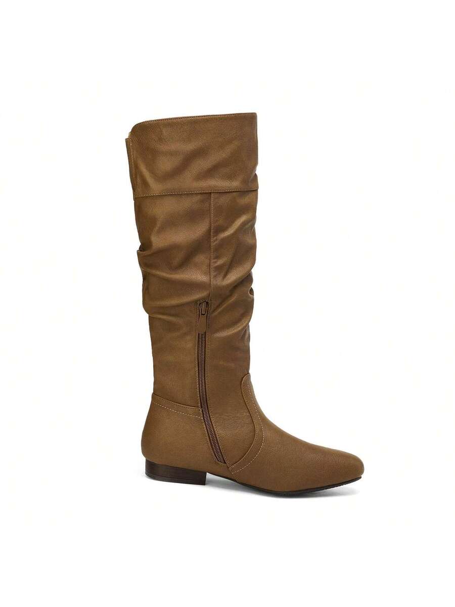 Women's  Black Knee High Pull On Winter Weather Black Boots Elegant & Fashionable Classic Slouchy Warm Gift  Boots Mensa